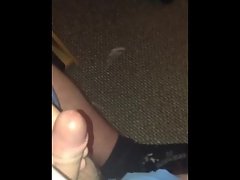 Plumper lad with smallish uncircumcised cock cums