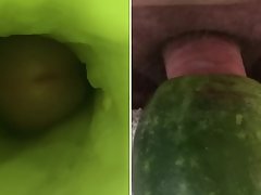 Masturbating with a hollow Calabash (aka lengthy melon, bottle gourd, иСЂиК¶)