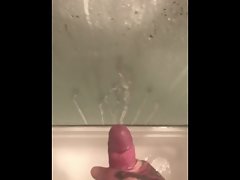 Jack in Bathroom and Jizz flow on Glass