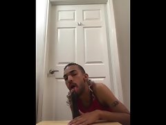 19yo Puertorican youngster rails rubber toy