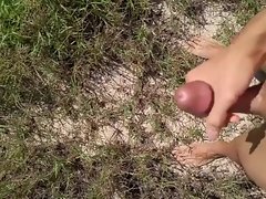 jerking & shooting at the beach