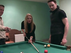 Two frat boys fuck a married teacher in a bar.