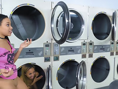 Laundry day turns into lesbian fun of Adrian Maya and Xianna Hill